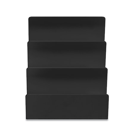 Tru Red Plastic Incline Mail Sorter, 3 Sections, Letter Size Files, 6.3 x 6.3 x 5.5, Black TR55284